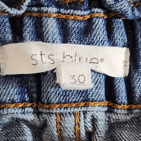 STS Blue Cropped Tapered Leg Women's Jeans with Distressing Size 30