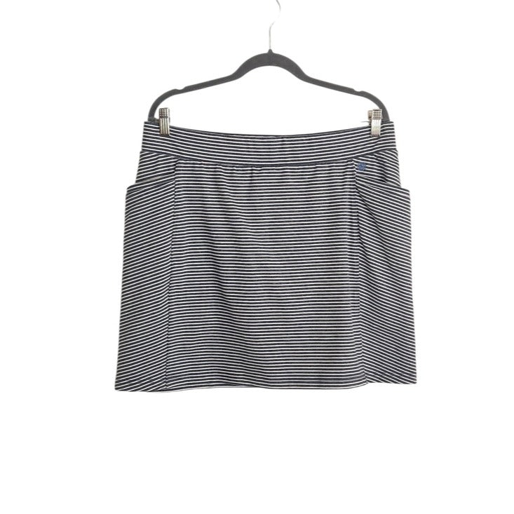 Talbots Navy and White Stripe Pull-on Mini Skort Size Large NWT