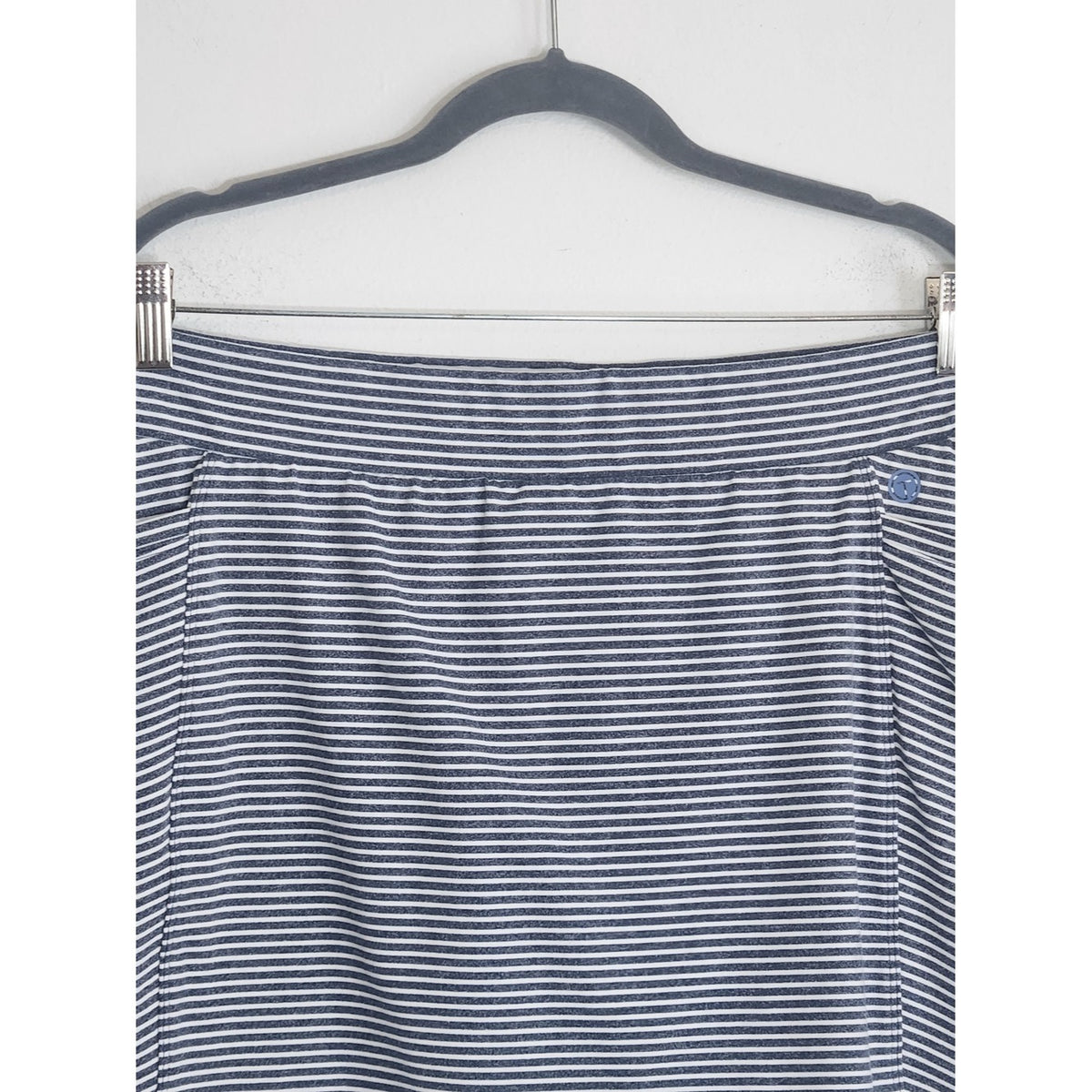 Talbots Navy and White Stripe Pull-on Mini Skort Size Large NWT