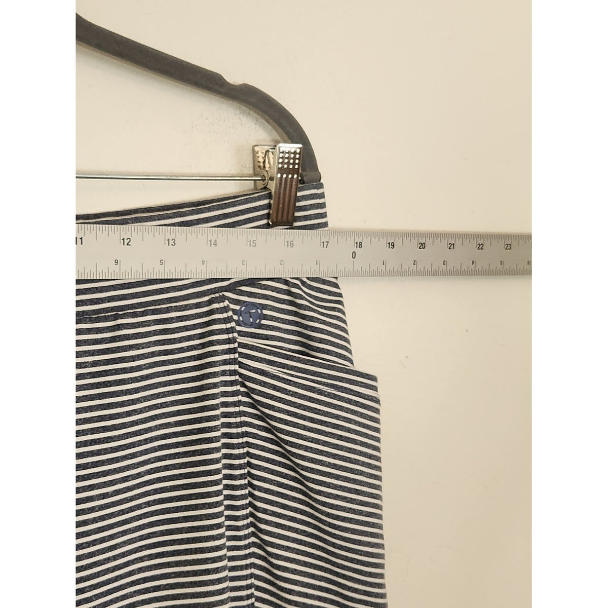 Talbots Navy and White Stripe Pull-on Mini Skort Size Large NWT