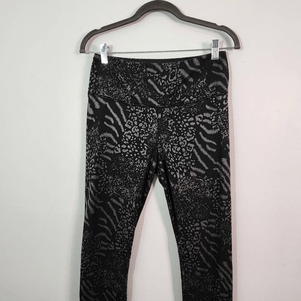 White House Black Market Metallic Animal Print Leggings Size 2 Long WHBM Legging
