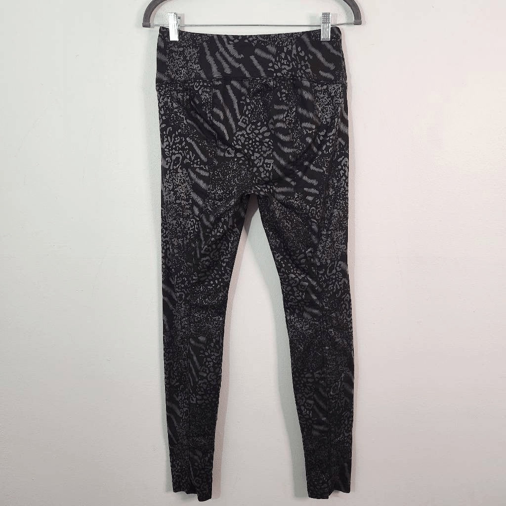 White House Black Market Metallic Animal Print Leggings Size 2 Long WHBM Legging