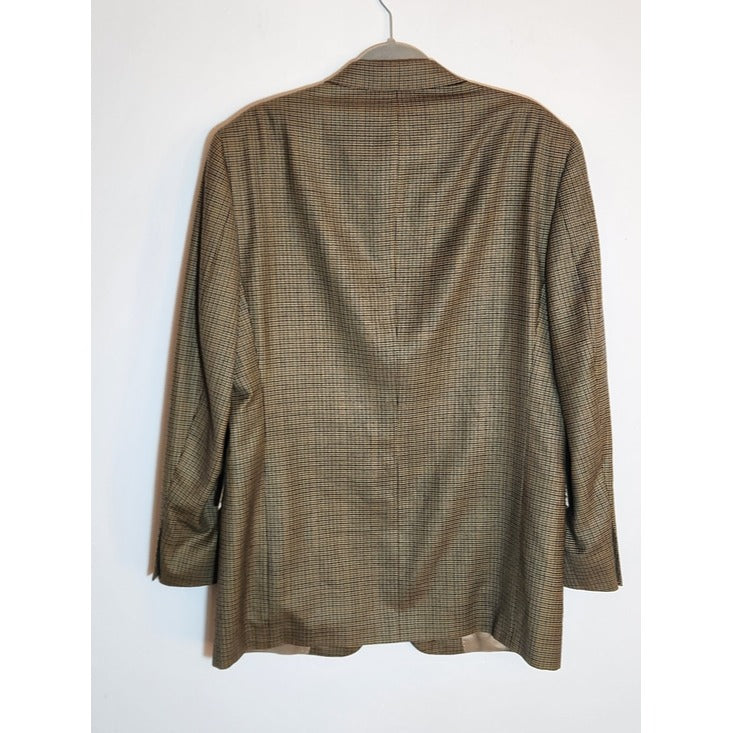 Austin Reed Brown Plaid Houndstooth Wool Sport Coat Size 41R
