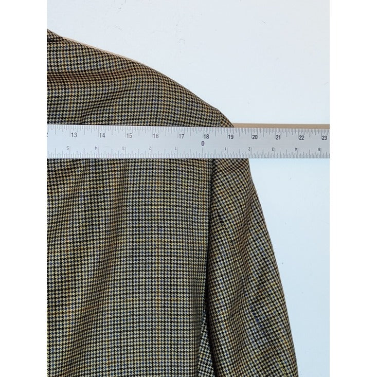 Austin Reed Brown Plaid Houndstooth Wool Sport Coat Size 41R