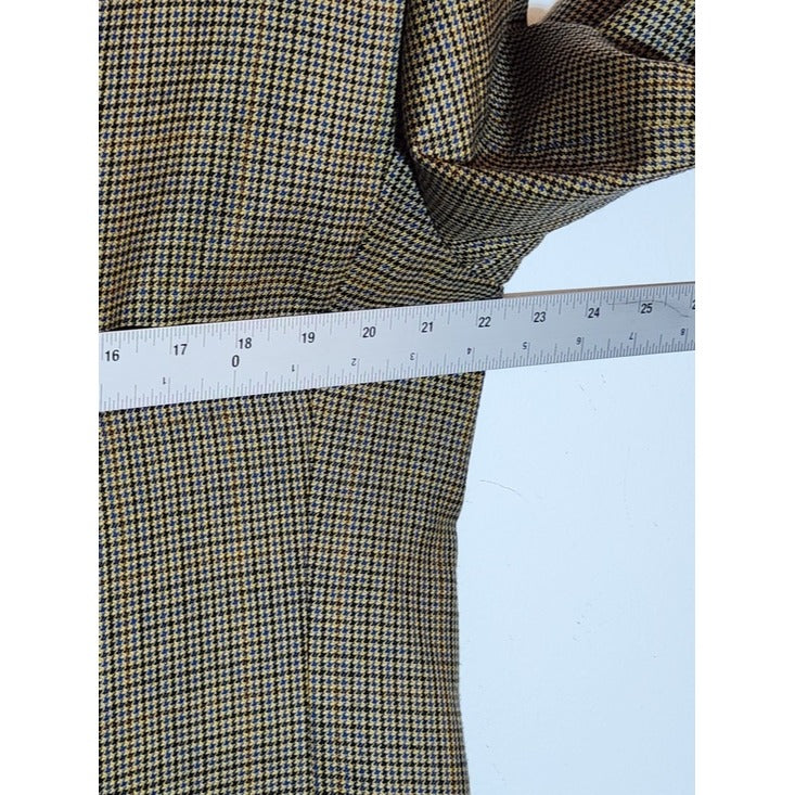 Austin Reed Brown Plaid Houndstooth Wool Sport Coat Size 41R