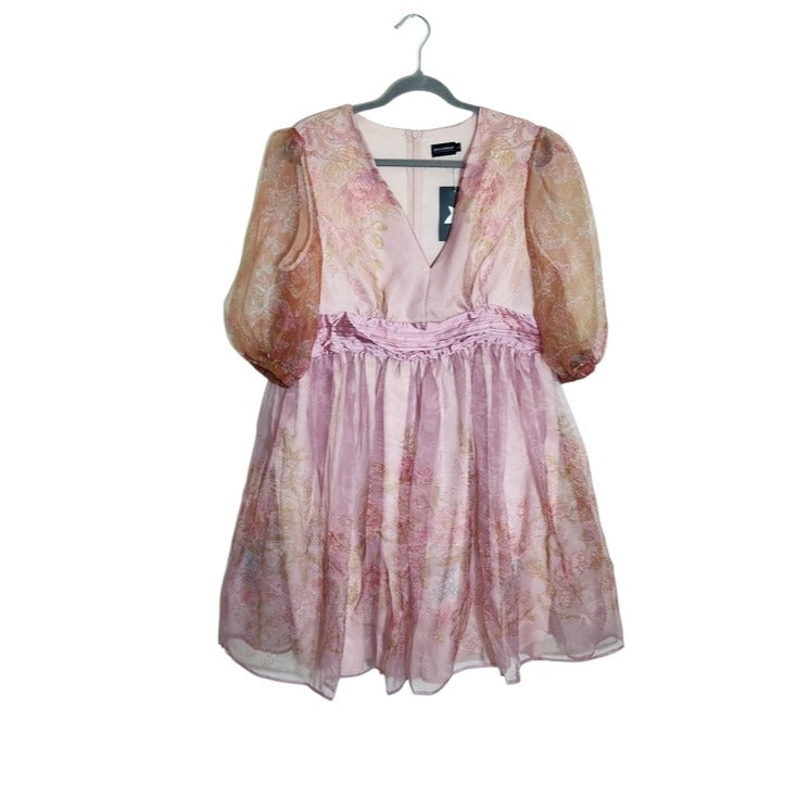 XPlusWear Womens Pink Floral Taffeta Cocktail Dress Size Large NWT Wedding Guest