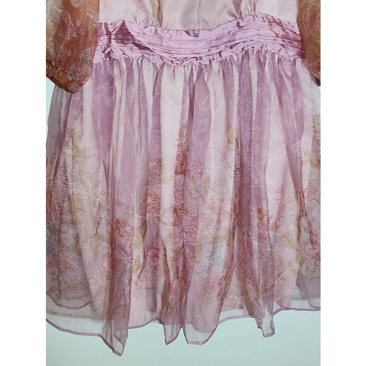 XPlusWear Womens Pink Floral Taffeta Cocktail Dress Size Large NWT Wedding Guest
