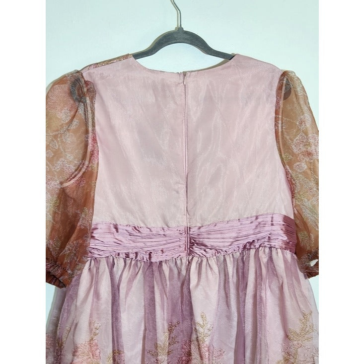 XPlusWear Womens Pink Floral Taffeta Cocktail Dress Size Large NWT Wedding Guest