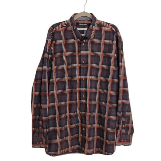 Bullock & Jones Rainbow Plaid Button Down Shirt Size XXL