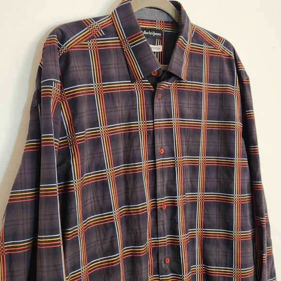 Bullock & Jones Rainbow Plaid Button Down Shirt Size XXL