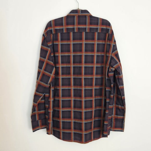 Bullock & Jones Rainbow Plaid Button Down Shirt Size XXL