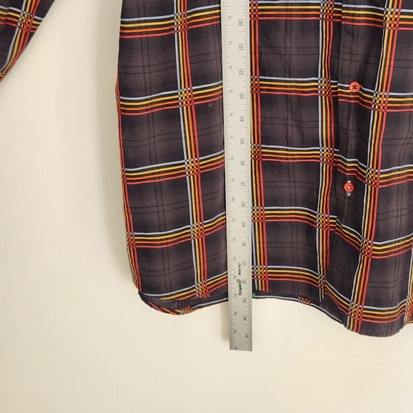 Bullock & Jones Rainbow Plaid Button Down Shirt Size XXL