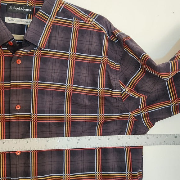 Bullock & Jones Rainbow Plaid Button Down Shirt Size XXL