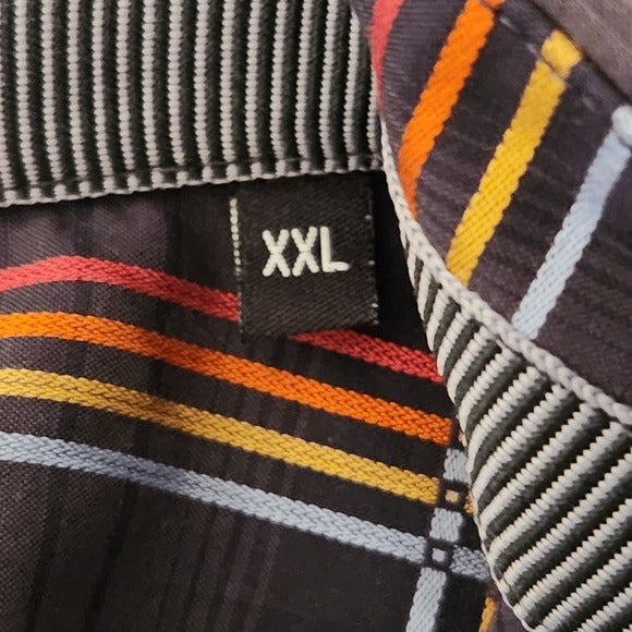 Bullock & Jones Rainbow Plaid Button Down Shirt Size XXL