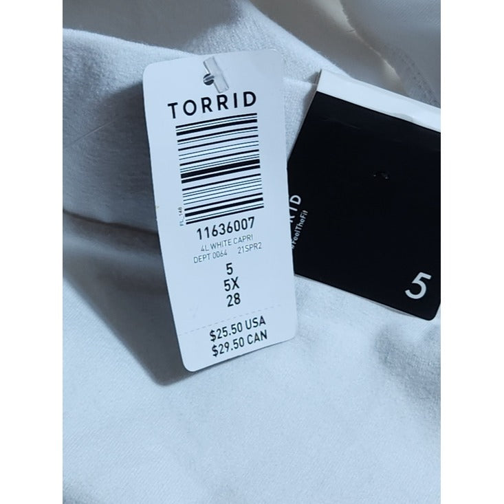 Torrid White Capri Leggings Size 5X NWT
