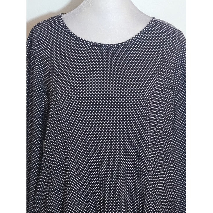 Adrianna Papell Black and White Polka Dot Blouse Size Large