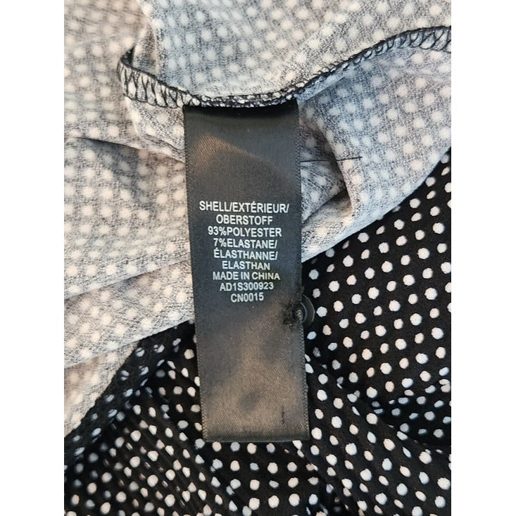 Adrianna Papell Black and White Polka Dot Blouse Size Large