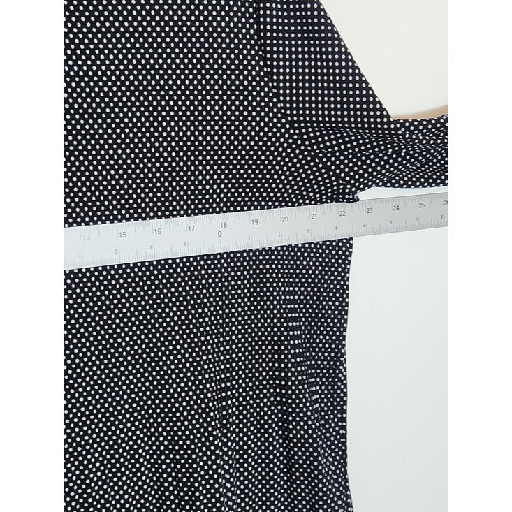 Adrianna Papell Black and White Polka Dot Blouse Size Large