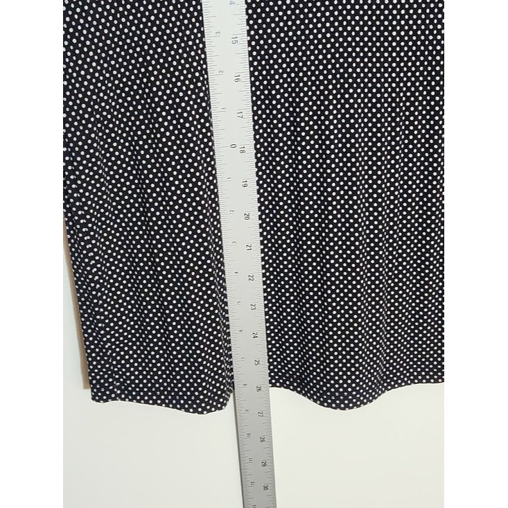 Adrianna Papell Black and White Polka Dot Blouse Size Large