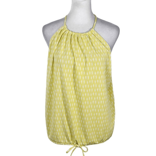Worthington Yellow Print Halter Style Blouse Size Large NWOT Yellow Print Top
