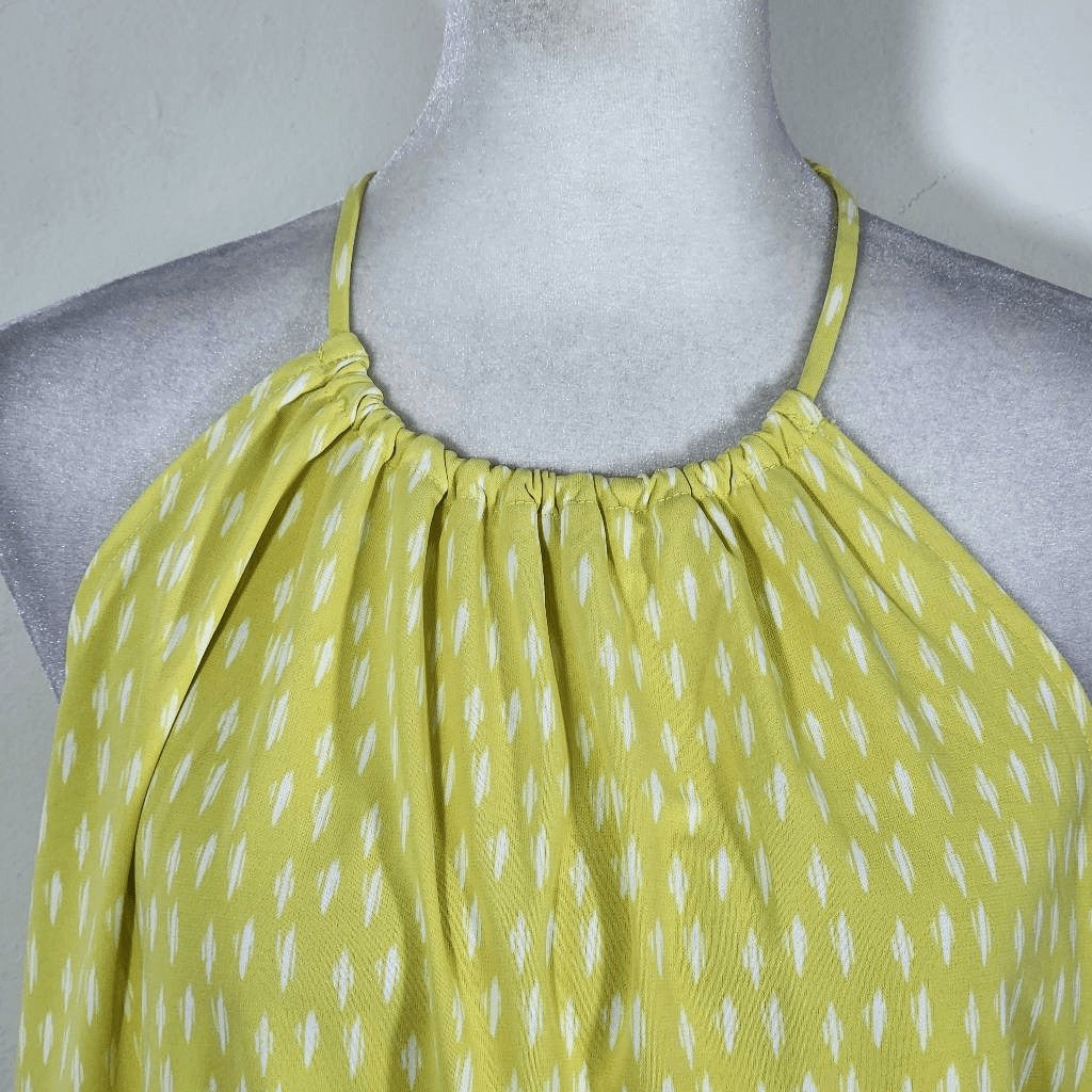Worthington Yellow Print Halter Style Blouse Size Large NWOT Yellow Print Top