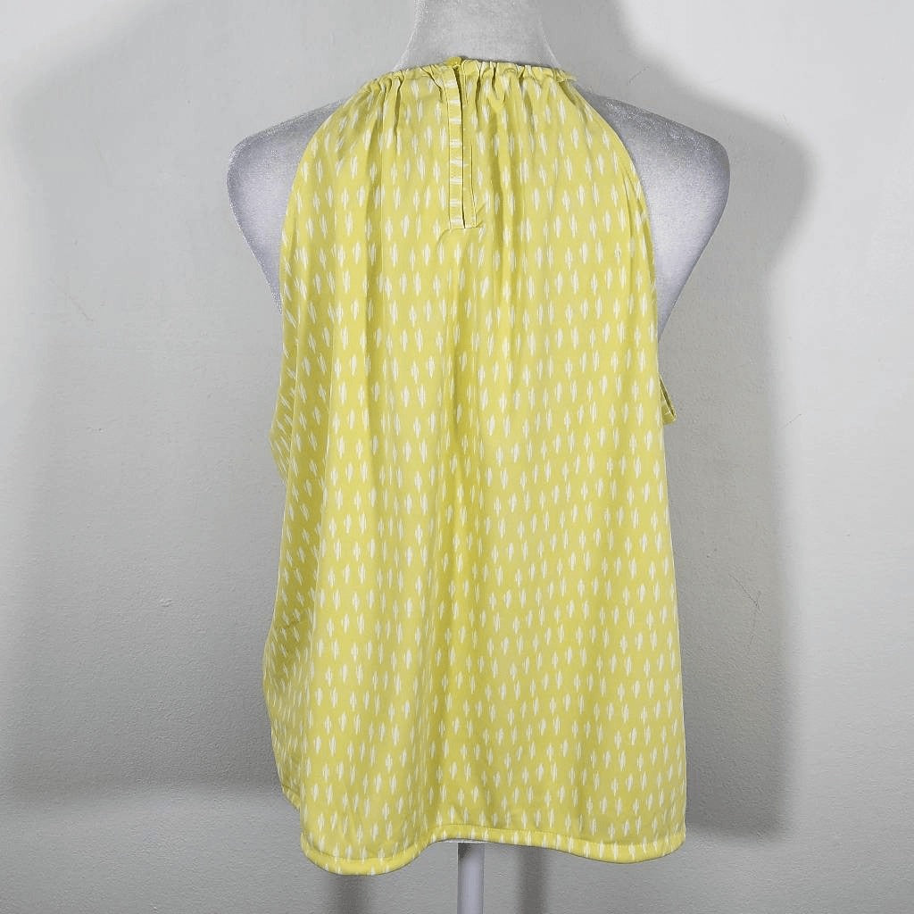 Worthington Yellow Print Halter Style Blouse Size Large NWOT Yellow Print Top