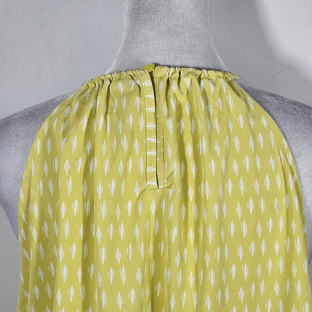 Worthington Yellow Print Halter Style Blouse Size Large NWOT Yellow Print Top