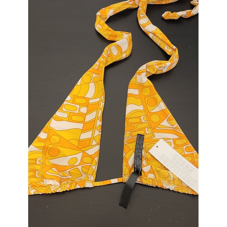 Out From Under Urban Outfitters Orange Retro Print Bikini Top Size Medium NWT