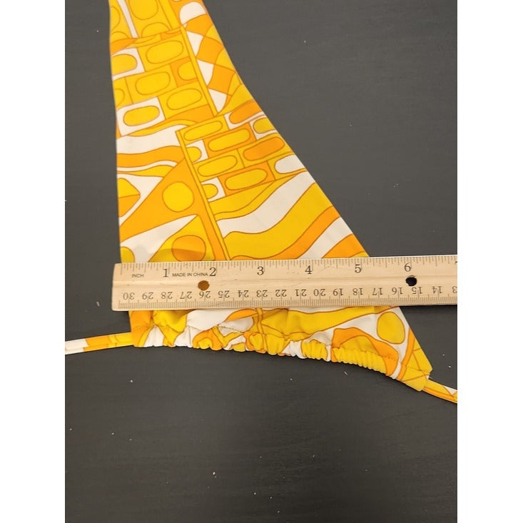 Out From Under Urban Outfitters Orange Retro Print Bikini Top Size Medium NWT