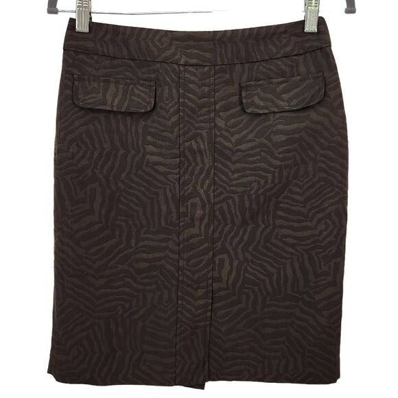 Ann Taylor Brown Animal Print Pencil Skirt Size 2P Ann Taylor Petite Brown Skirt