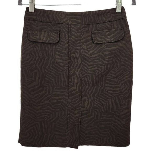 Ann Taylor Brown Animal Print Pencil Skirt Size 2P Ann Taylor Petite Brown Skirt