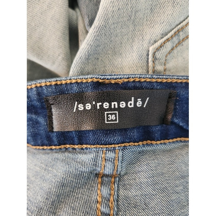 Serenade Distressed Patched Slim Fit Jeans Size 36