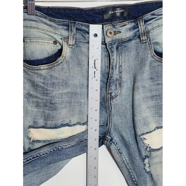 Serenade Distressed Patched Slim Fit Jeans Size 36