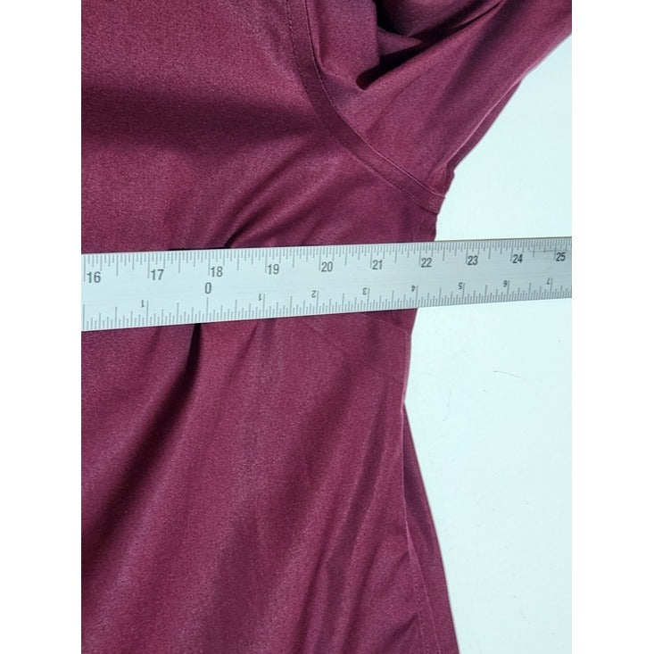 Chico's Burgundy Long Sleeve Button Up Tunic Size XL
