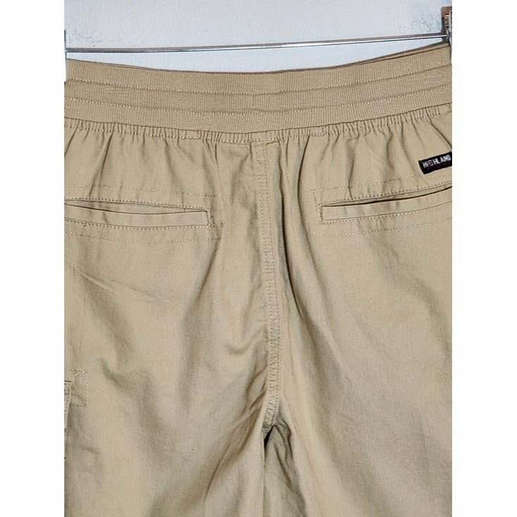 Highland Originals Mens Khaki Pull-On Cargo Shorts Size Medium NWT