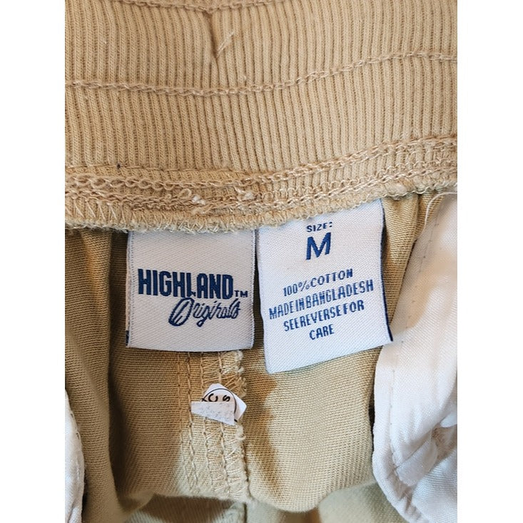 Highland Originals Mens Khaki Pull-On Cargo Shorts Size Medium NWT