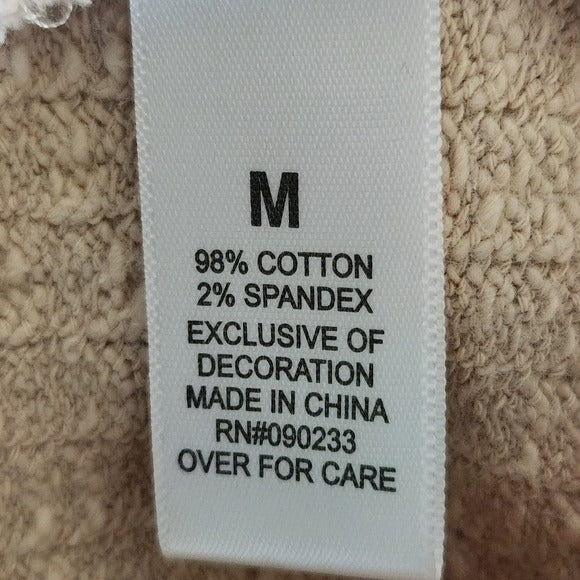 LA Hearts Beige Textured Knit Cardigan and Shorts Matching Set Size Medium