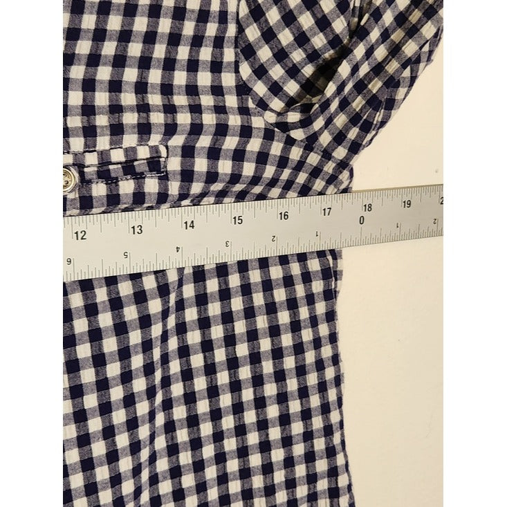 Kut from the Kloth Navy and White Gingham Button Up Shirt Size Small