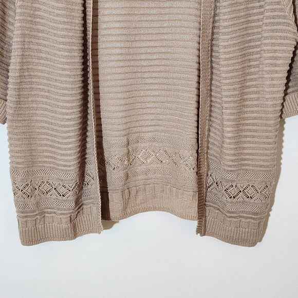 Apt. 9 Women's Khaki Knit Cardigan NWT Size Medium Cropped Sweater Cardigan