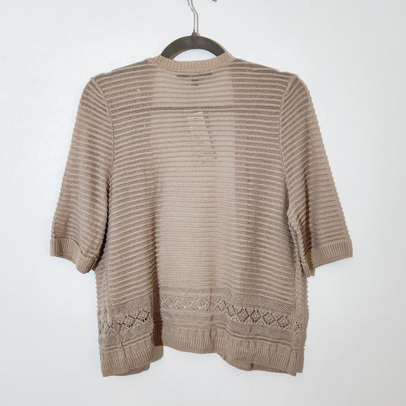Apt. 9 Women's Khaki Knit Cardigan NWT Size Medium Cropped Sweater Cardigan