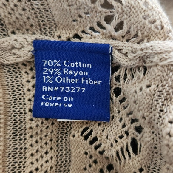 Apt. 9 Women's Khaki Knit Cardigan NWT Size Medium Cropped Sweater Cardigan