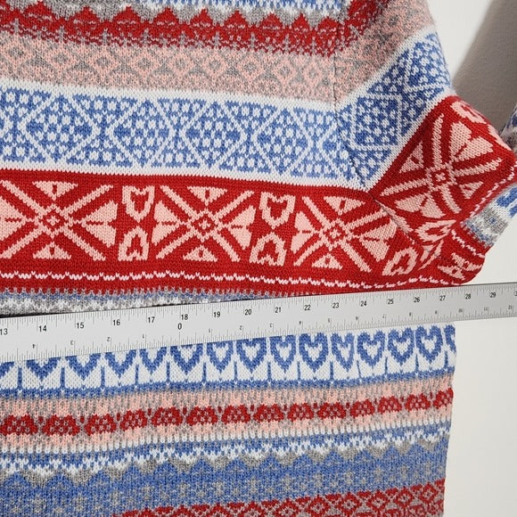 CJ Banks Red and Blue Fair Isle Sweater Size 3X NWT