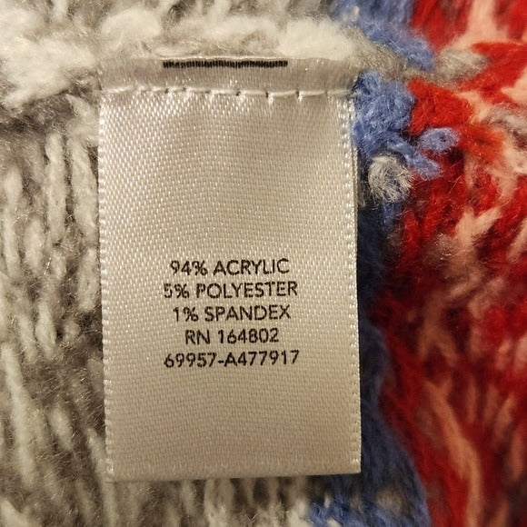 CJ Banks Red and Blue Fair Isle Sweater Size 3X NWT