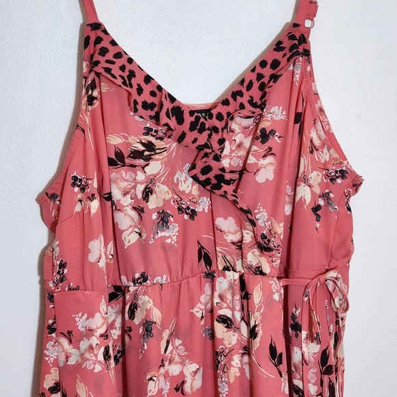Torrid Pink Floral Wrap Top Size 1X
