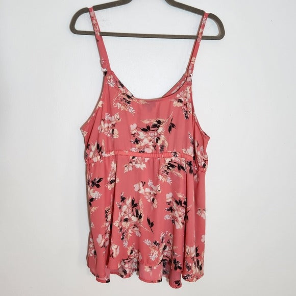 Torrid Pink Floral Wrap Top Size 1X