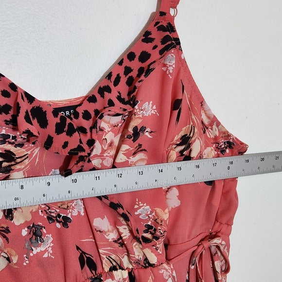 Torrid Pink Floral Wrap Top Size 1X