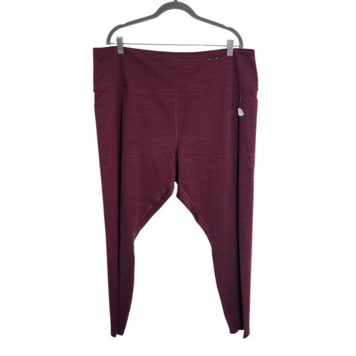 Xersion Burgundy Ever Ultra Fitted 25 Inch Athletic Leggings Size 3XL NWOT