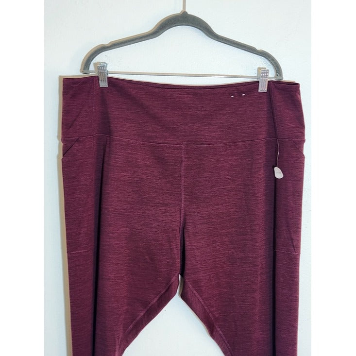 Xersion Burgundy Ever Ultra Fitted 25 Inch Athletic Leggings Size 3XL NWOT