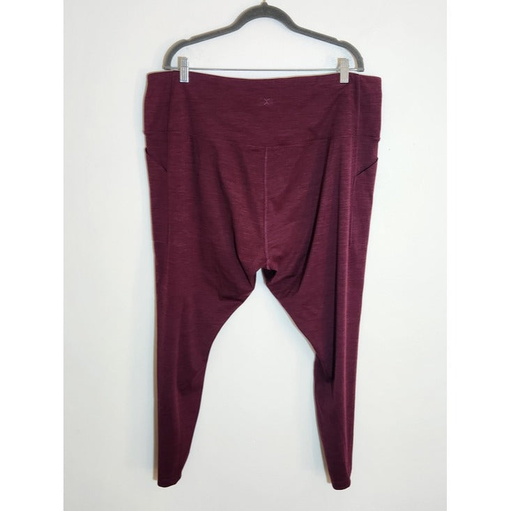 Xersion Burgundy Ever Ultra Fitted 25 Inch Athletic Leggings Size 3XL NWOT