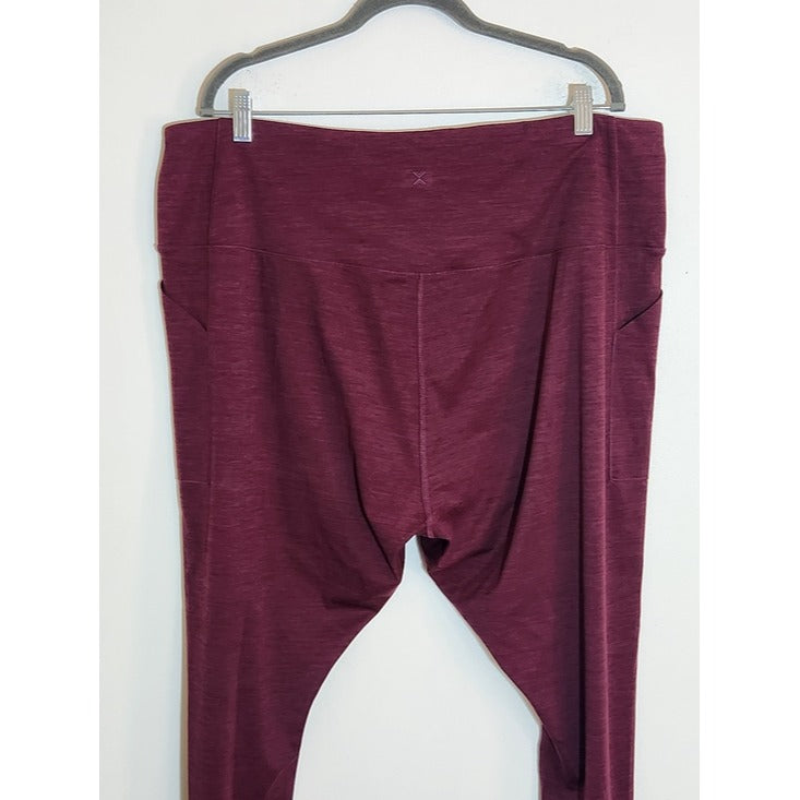 Xersion Burgundy Ever Ultra Fitted 25 Inch Athletic Leggings Size 3XL NWOT